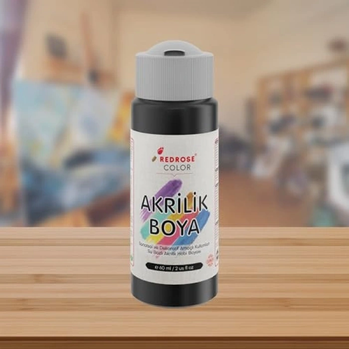 Siyah Akrilik, 60 ml, Yüksek Kalite