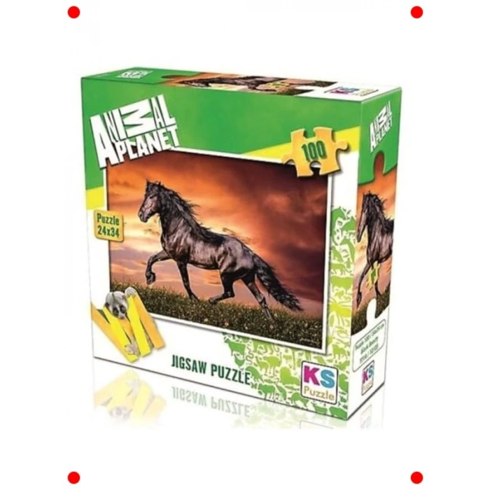 Siyah At Temalı 100 Parça Çocuk Yapbozu