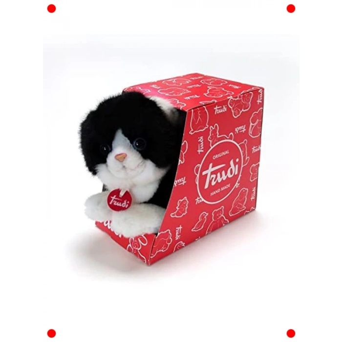 Siyah Beyaz Yavru Kedi Peluş Oyuncak