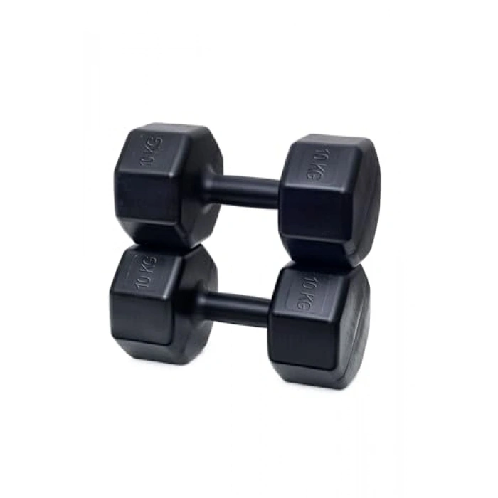Siyah Dambıl Seti, 2 Adet 10 kg Ağırlığında