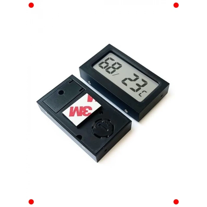 Siyah Dijital Termometre ve Nem Seviyesi Ölçer