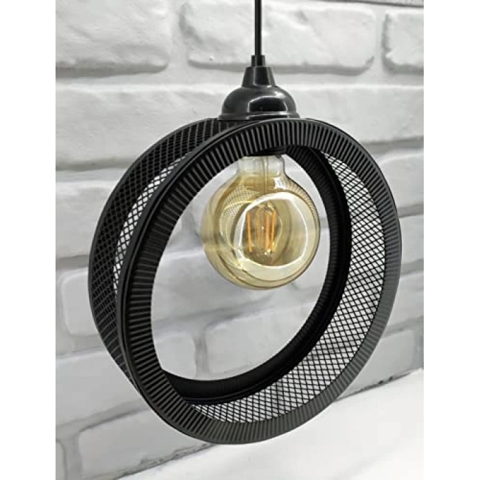 Siyah endüstriyel Metal Tel Kafes Daire Hol mutfak Tekli Sarkıt Avize Aydınlatma modelleri          [ A+]