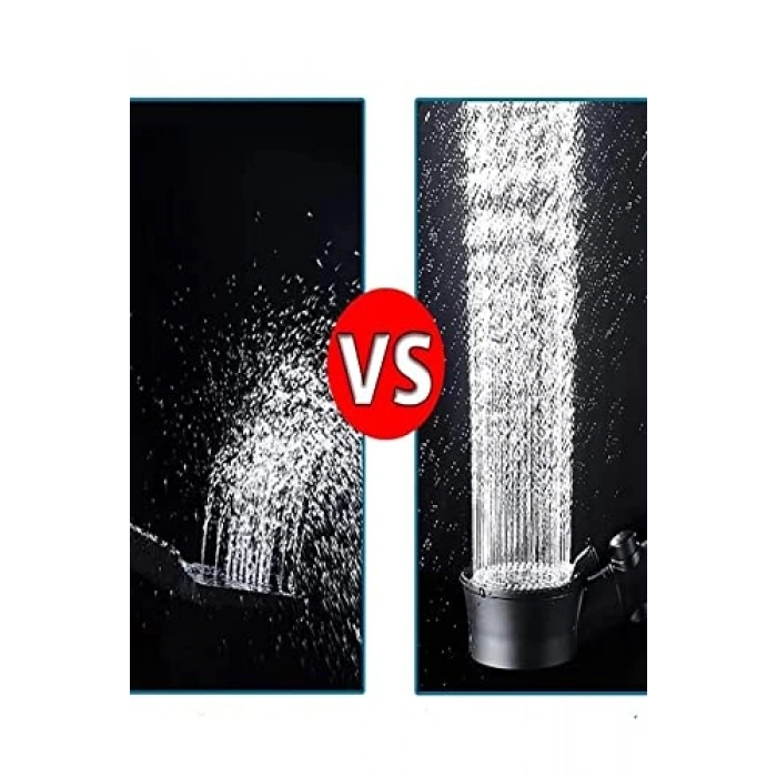 Siyah  Fan Su Tasarruflu Yüksek Basınçlı Duş Başlığı