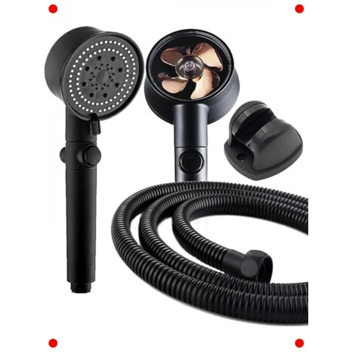 Siyah  Fanlı Duş Seti, 5 Fonksiyonlu