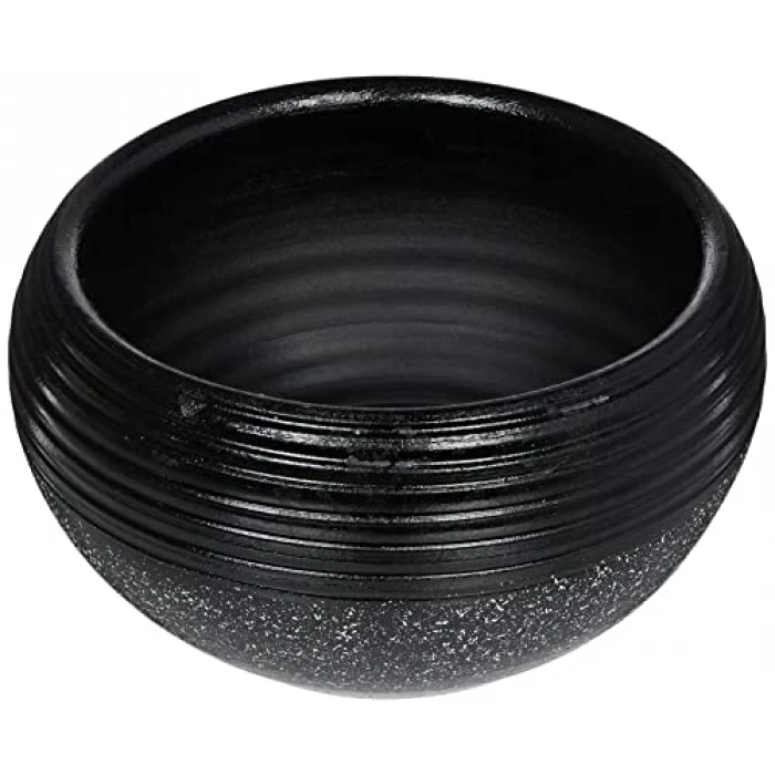 Siyah Granit Küp Saksı, 4 Ayaklı, Bahçe Dekoru