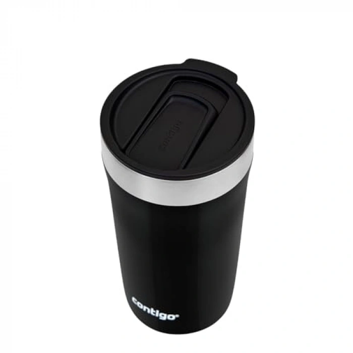 Siyah Kapasiteli 470 ml Çift Katmanlı Paslanmaz Çelik Kupa