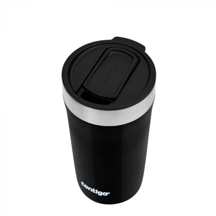 Siyah Kapasiteli 470 ml Çift Katmanlı Paslanmaz Çelik Kupa