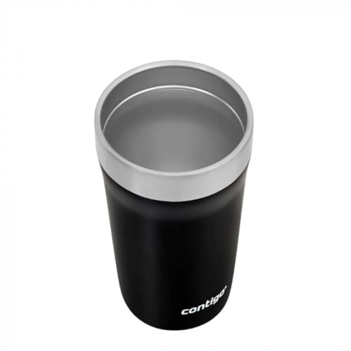 Siyah Kapasiteli 470 ml Çift Katmanlı Paslanmaz Çelik Kupa