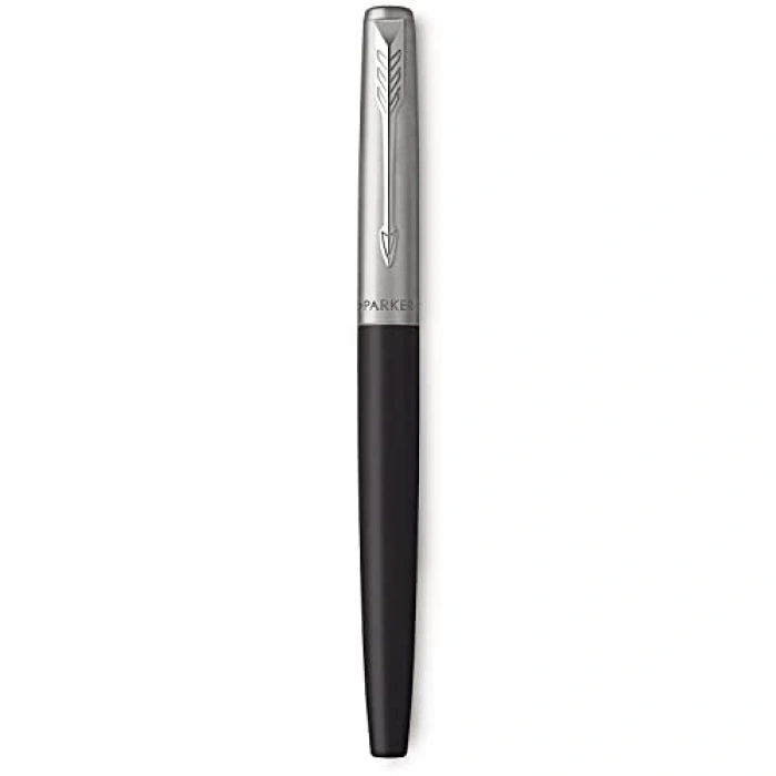 Siyah Krom Dolma Kalem, Orta Kalınlıkta Uç, Mavi Mürekkep