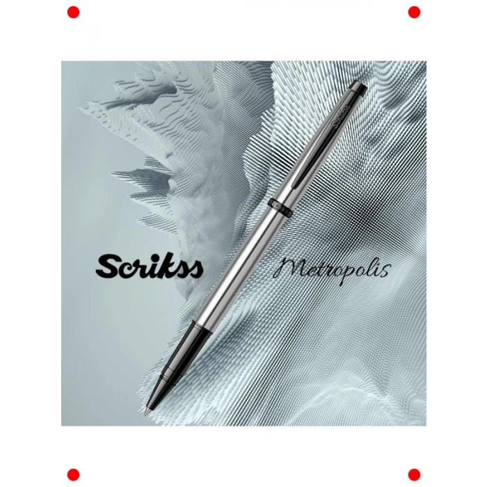 Siyah Krom Modern Roller Kalem