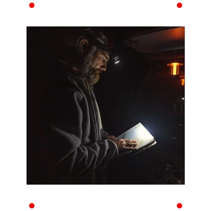 Siyah LED Kafa Feneri - Ayarlanabilir Işık ve Odak