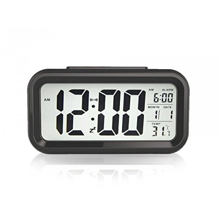 Siyah Optik Masaüstü Saat Takvim ve Termometre