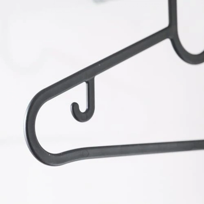 Siyah Slim Elbise Askısı, 10 Adet Set