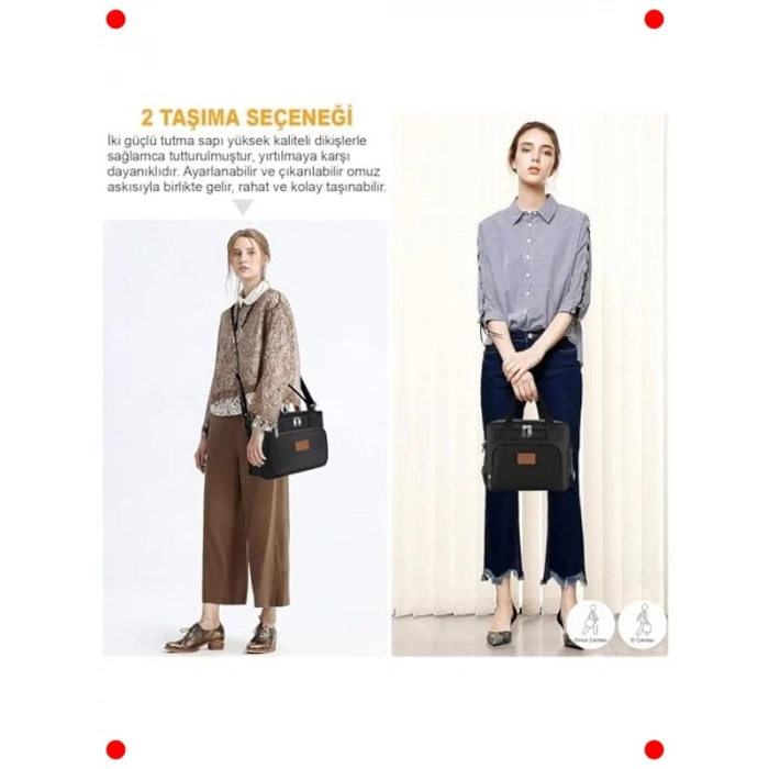 Siyah Termal Beslenme Çantası 15L (Soğuk/Sıcak)