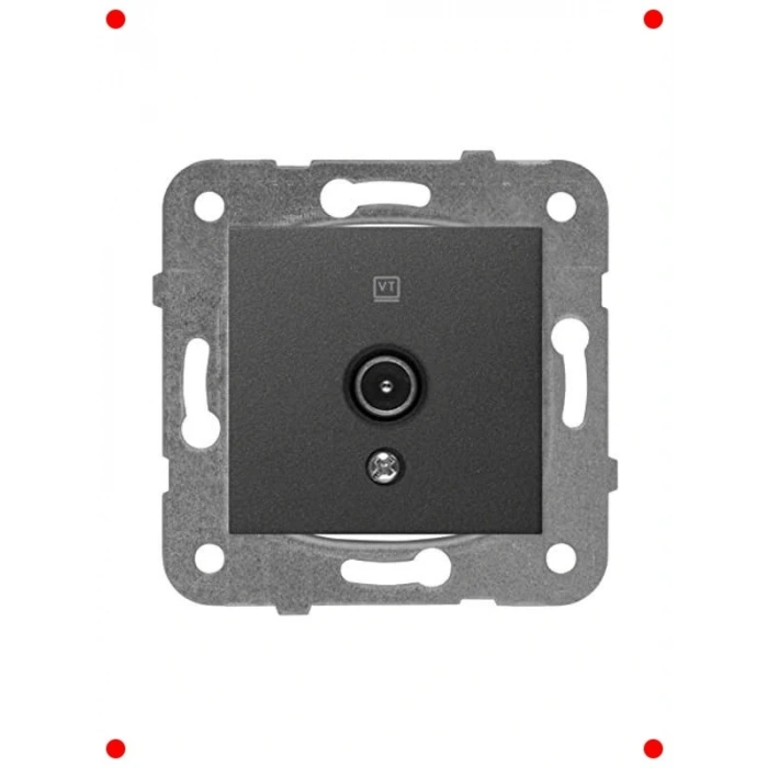 Siyah TV Geçişli 8dB Mekanizma ve Düğme Kapak