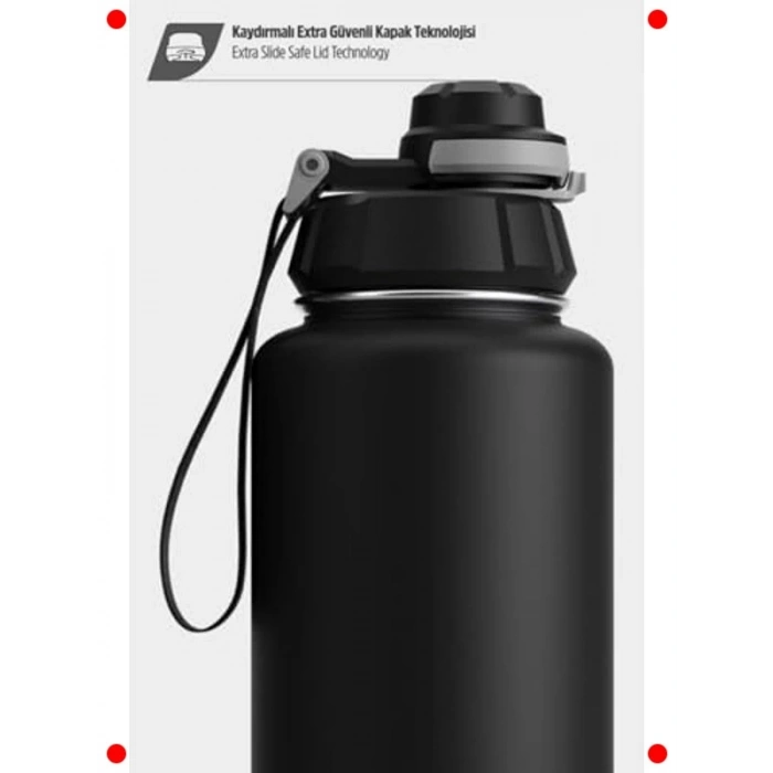 Sızdırmaz Çelik Termos, 1 Litre, Tek El Kullanım