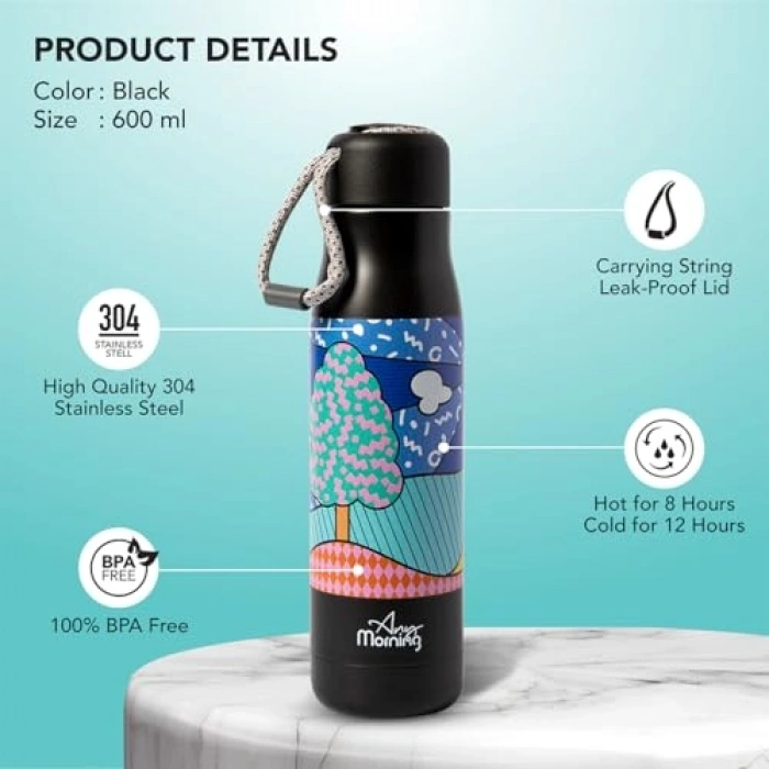 Sızdırmaz Paslanmaz Çelik Termos, 600 ml Kapasite