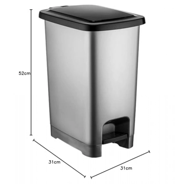 Slim Pedallı Çöp Kovası, 60 lt Kapasite ile Pratik Kullanım