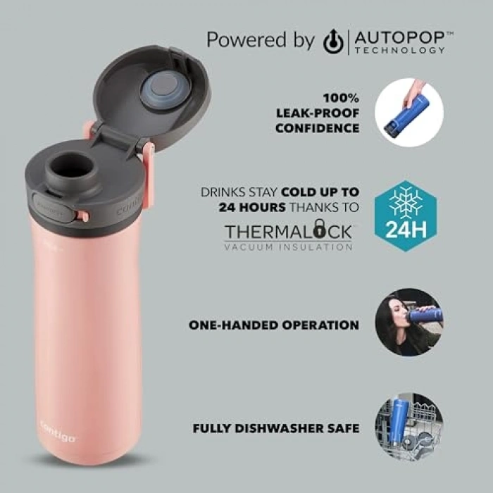 Soğuk İçecekler İçin 590 mL Pembe Su Termosu