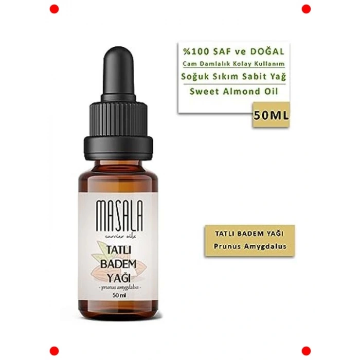 Soğuk Pres Tatlı Badem Yağı 50ml