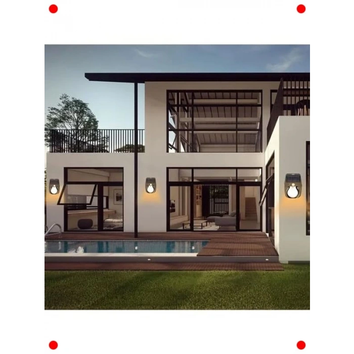 Solar Enerjili Hareket Sensörlü LED Duvar Apliği