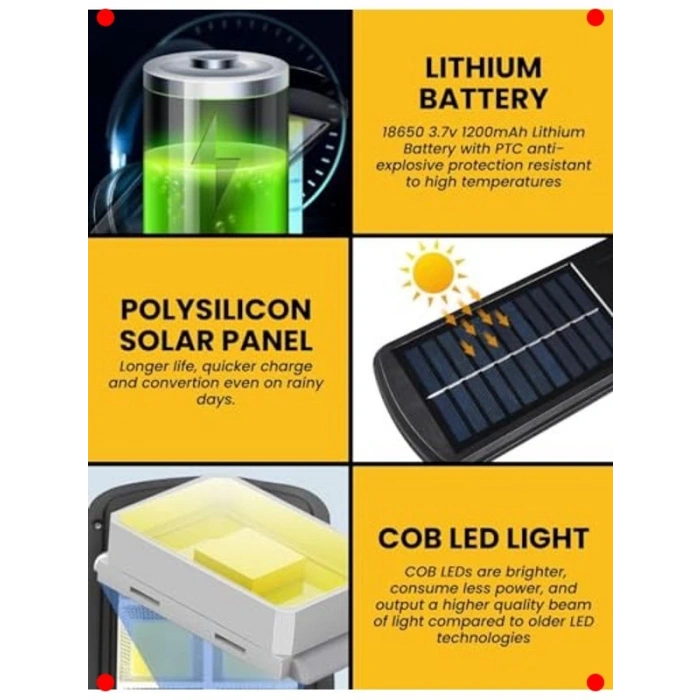 Solar Enerjili Uzaktan Kumandalı Bahçe Lambası