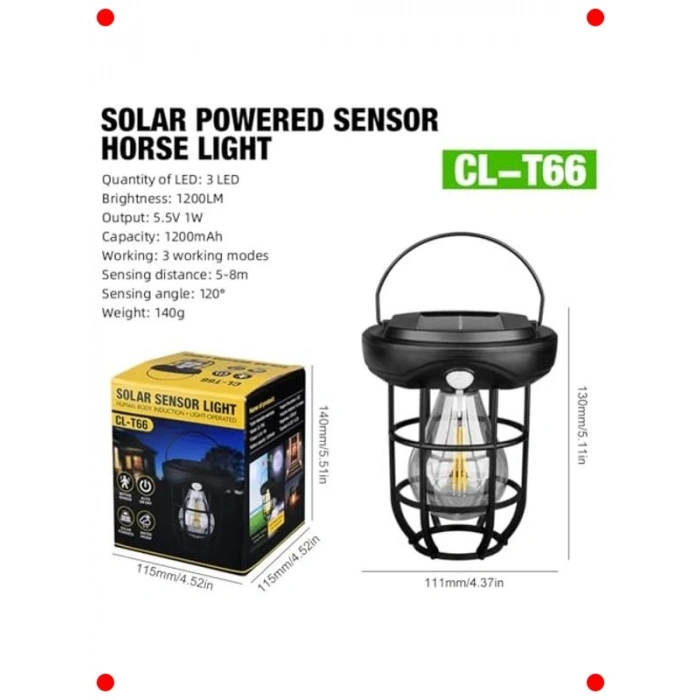 Solar Hareket Sensörlü Dış Mekan Aydınlatma