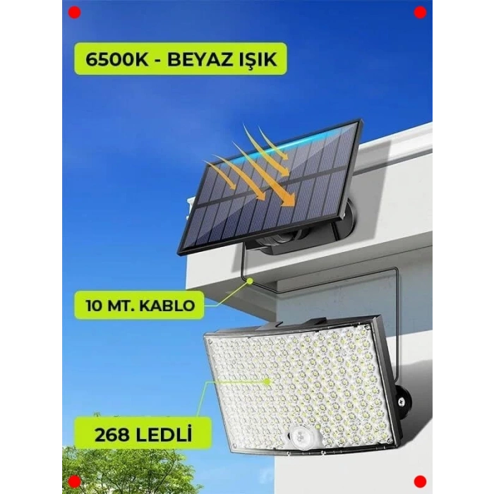 Solar Hareket Sensörlü Dış Mekan Projektörü