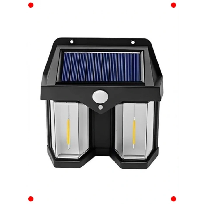 Solar Rustik Çiftli Duvar Lambası - Hareket Sensörlü