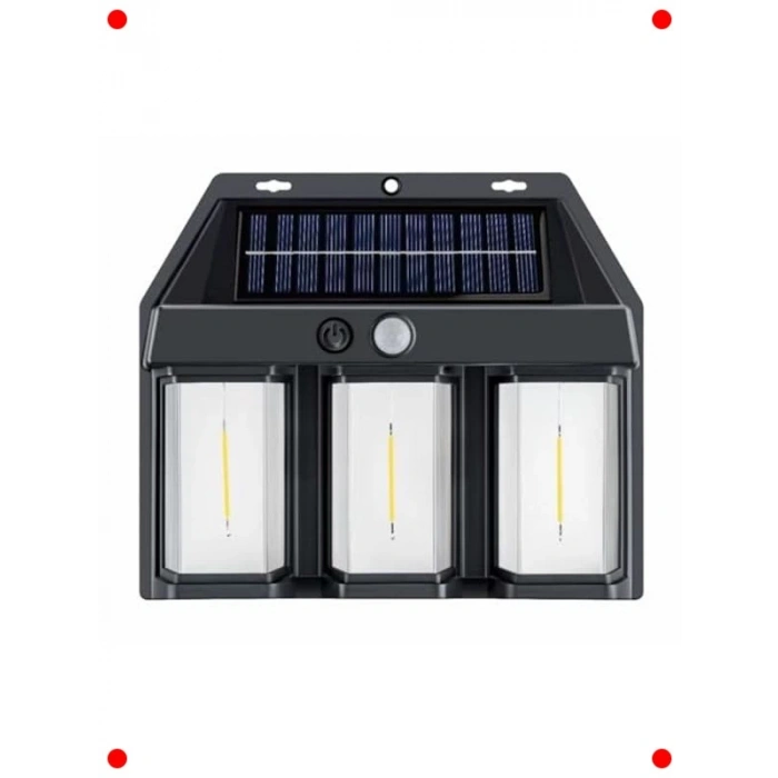 Solar Rustik Duvar Apliği Seti (3 Adet) Sensörlü