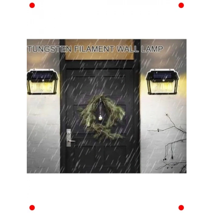 Solar Rustik Duvar Apliği Seti (3 Adet) Sensörlü