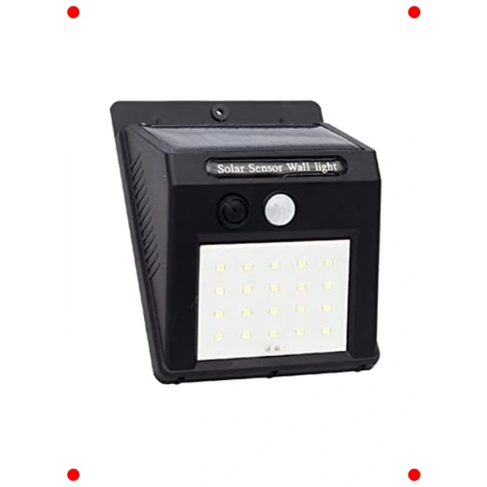 Solar Sensörlü Duvar Tipi 20 LED Dış Mekan Aplik Lamba