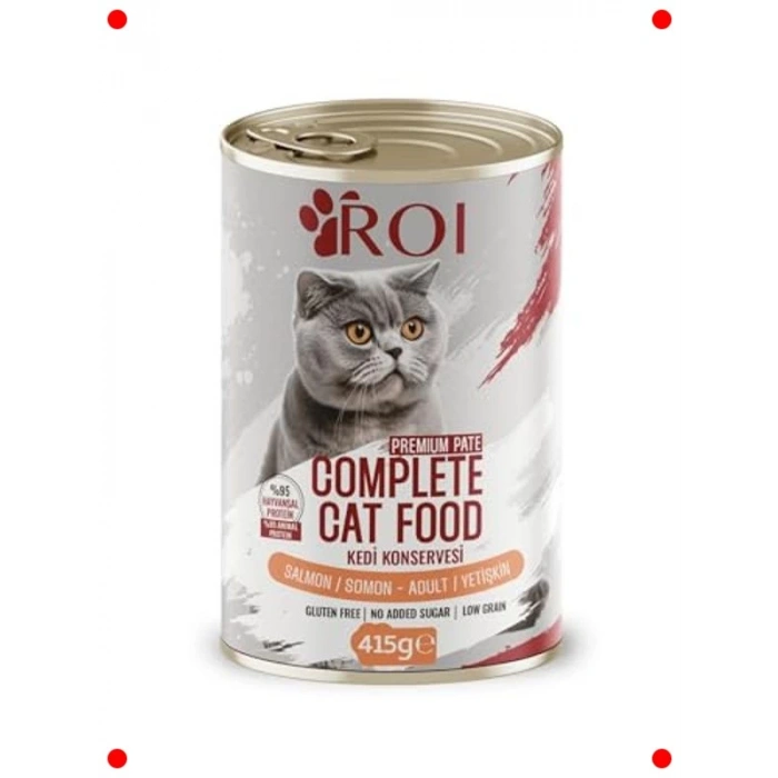 Somonlu Yetişkin Kedi Konservesi 12x415g, %95 Protein