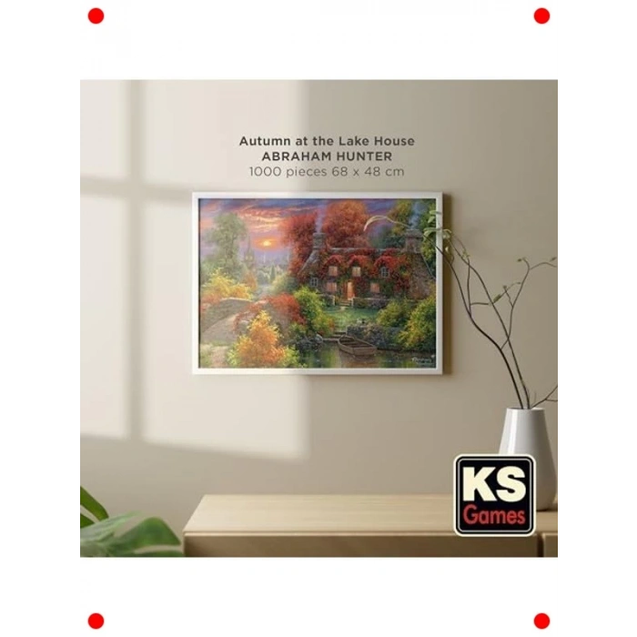 Sonbahar Göl Evi Manzaralı 1000 Parça Yapboz