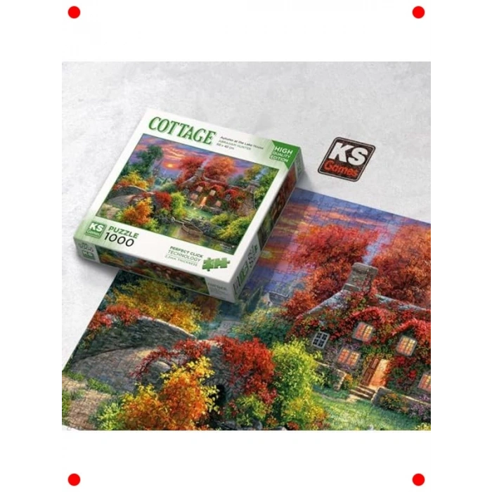 Sonbahar Göl Evi Manzaralı 1000 Parça Yapboz