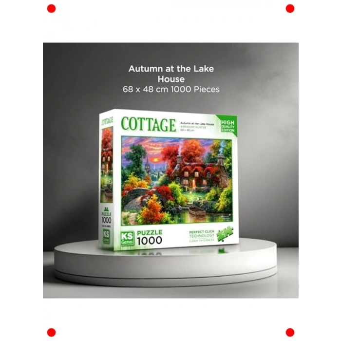Sonbahar Göl Evi Manzaralı 1000 Parça Yapboz