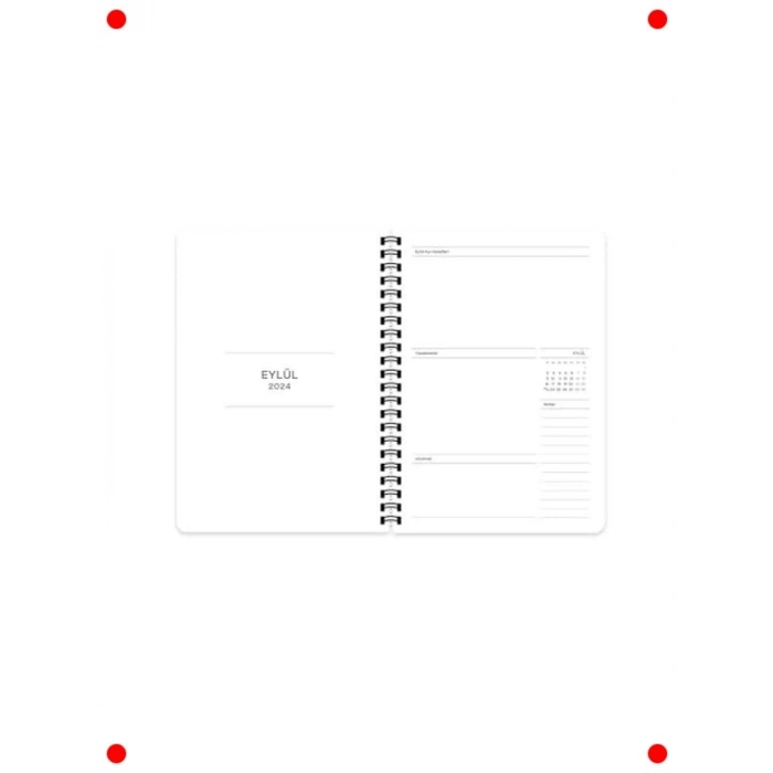 Spiralli Akademik Ajanda - Kalp Desenli