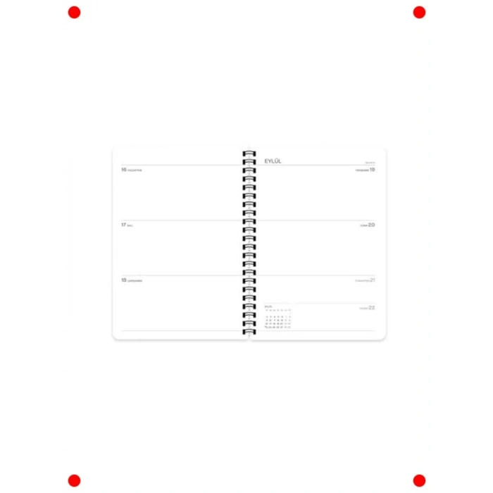 Spiralli Akademik Ajanda - Pötikare Desen (16x23 cm)