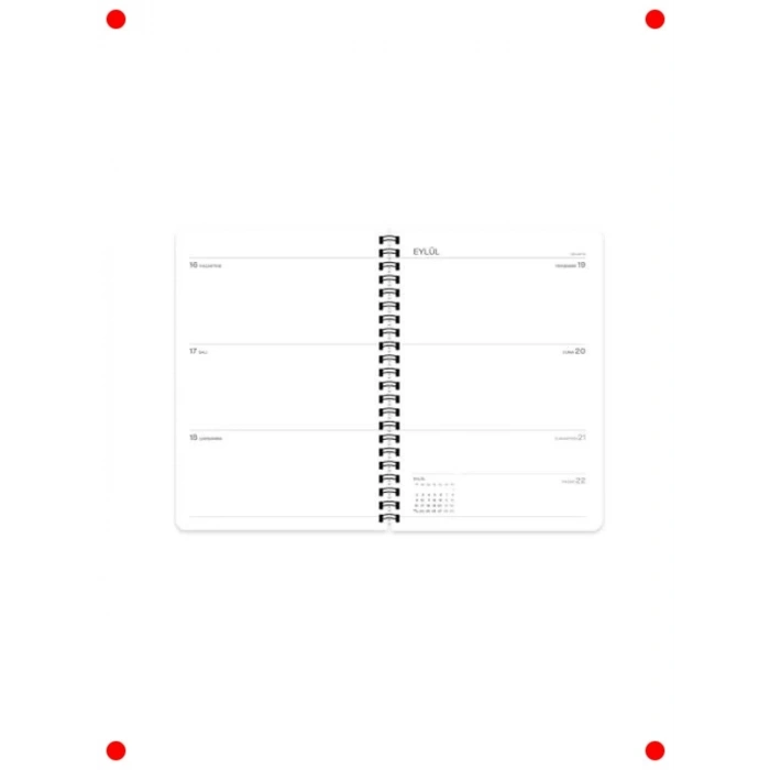 Spiralli Akademik Ajanda - Pötikare Desen (16x23 cm)