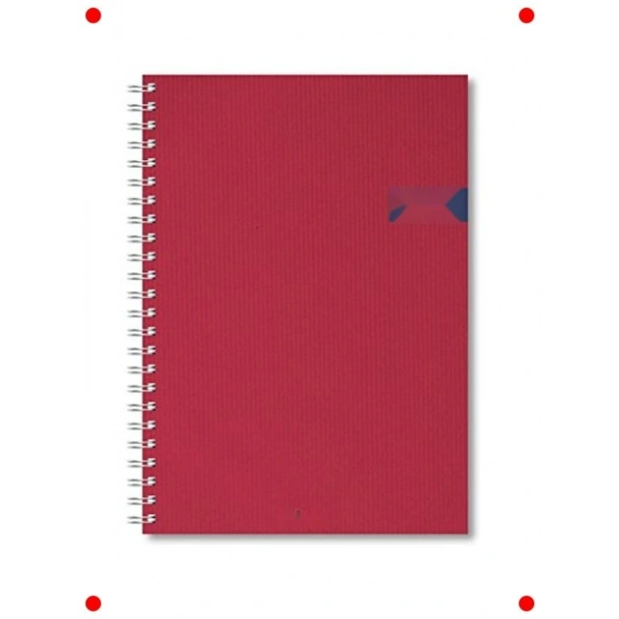Spiralli Kraft Kapaklı Defter - 200 Sayfa, Bordo