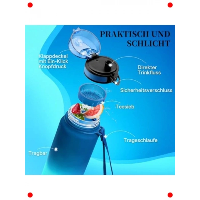 Spor Su Şişesi 500ml/800ml/1L | Sızdırmaz, BPA Free