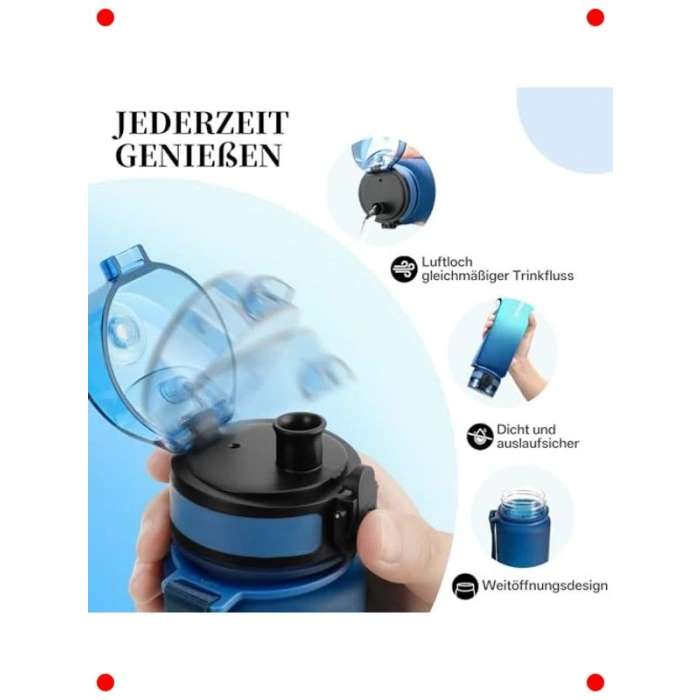 Spor Su Şişesi 500ml/800ml/1L | Sızdırmaz, BPA Free