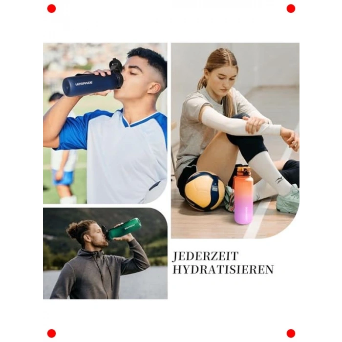 Spor Su Şişesi 500ml/800ml/1L | Sızdırmaz, BPA Free