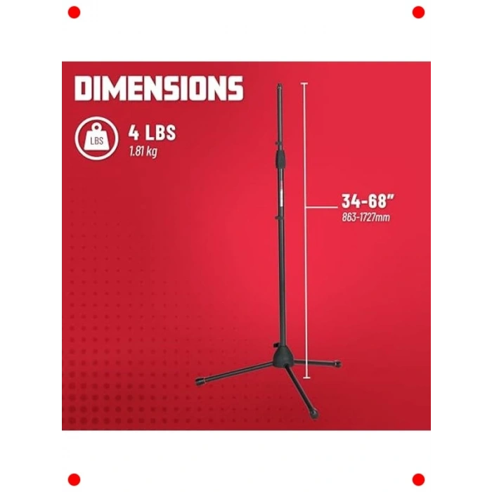 Standart Katlanabilir Tripod Mikrofon Standı