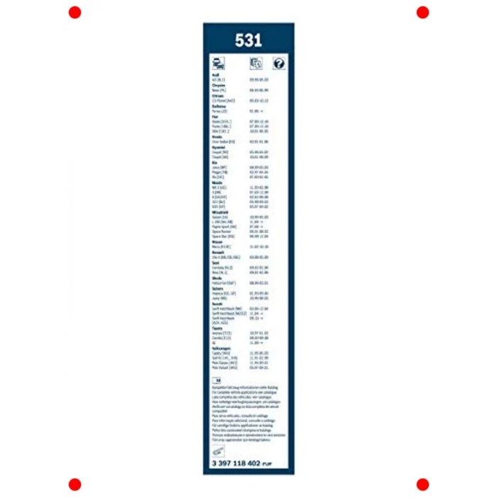 Standart Tip Silecek Seti - 530/450 mm