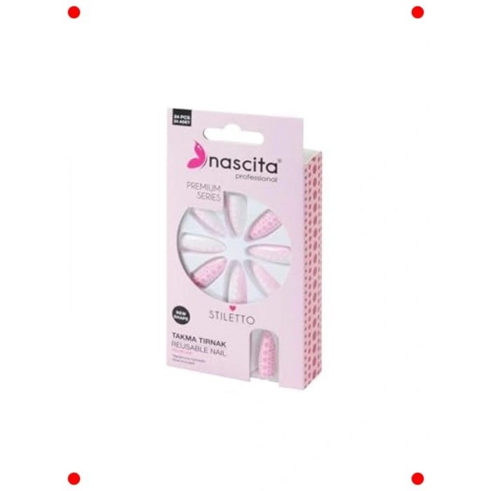 Stiletto Model 24lü Renkli Takma Tırnak Seti