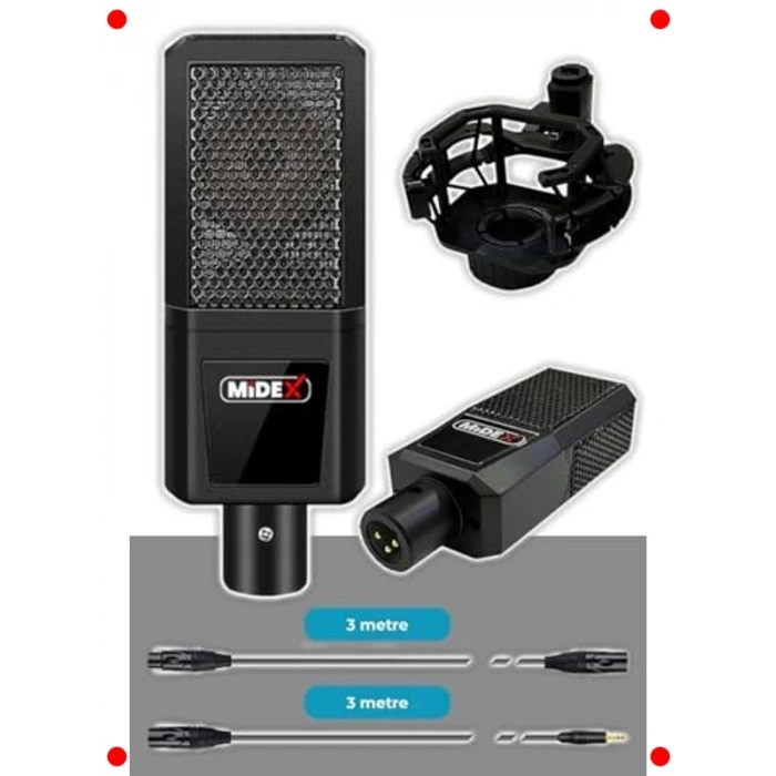 Stüdyo Kayıt Seti - Ses Kartı, Mikrofon, Stand ve Filtre