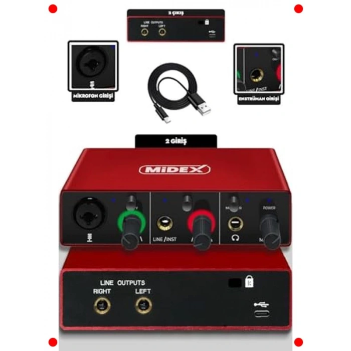 Stüdyo Kayıt Seti - Ses Kartı, Mikrofon, Stand ve Filtre