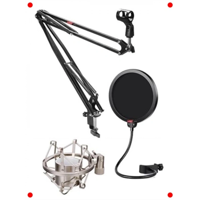 Stüdyo Mikrofon Seti: Stand, Filtre, Shock Mount