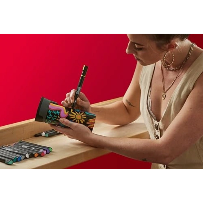 Su Bazlı Akrilik Marker, Yuvarlak Uç, 12 Adet